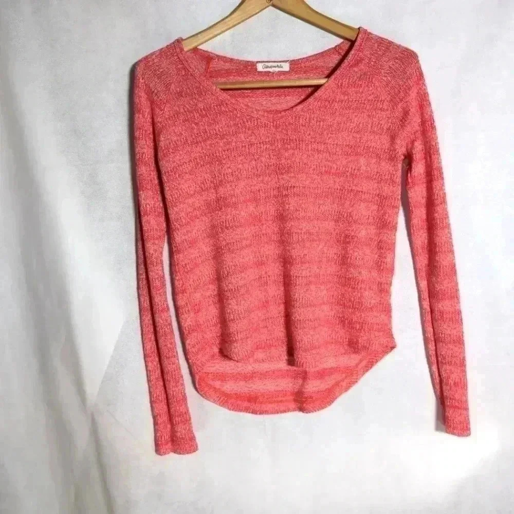 Aeropostale Pink Sweater Scoop Neck Striped sz XS